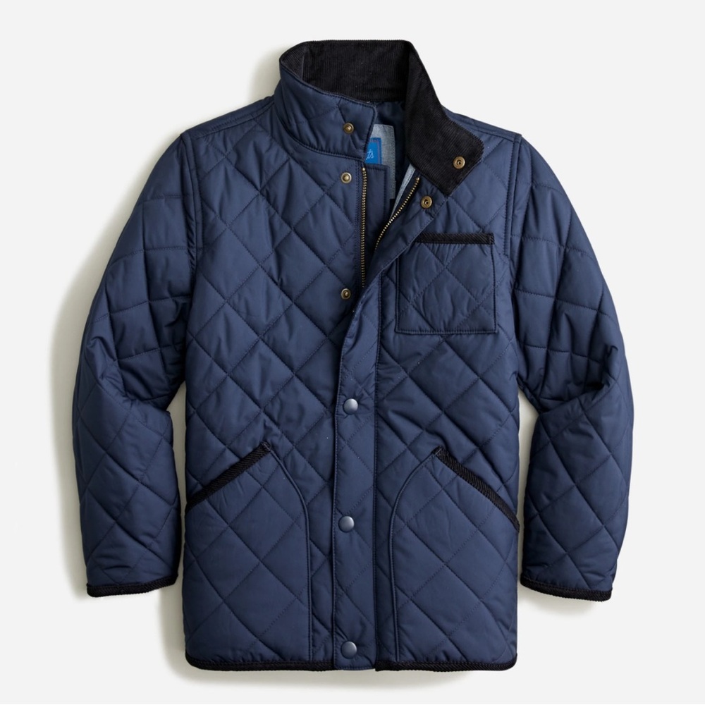 J.Crew Kids Quilted Field Jacket in Navy Size: XS in good condition